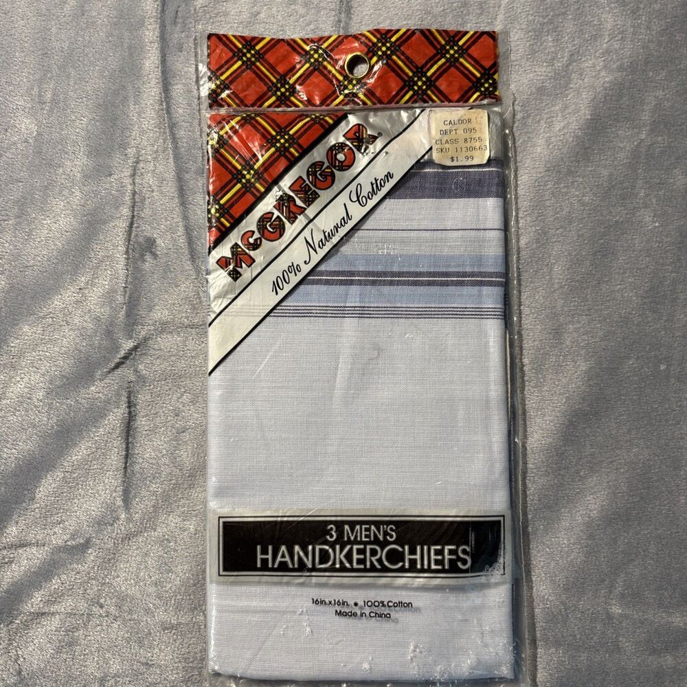 McGregor Vintage 100% Cotton Men's Handkerchiefs Pack of 3